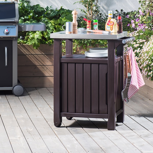 KETER SMALL BBQ TABLE in Brown 