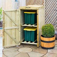 Product photograph of The Garden Village Superior Single Fsc Wooden Recycling Box Storage from Cuckooland