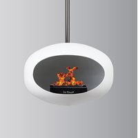 Product photograph of Le Feu Sky Bio Ethanol Fireplace In White - 140cm Hanging Pole from Cuckooland