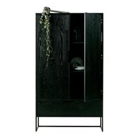 Product photograph of Silas Oak 2 Door Cabinet In Black Night By Woood from Cuckooland