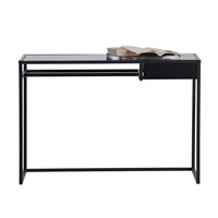 Product photograph of Teun Black Metal Desk With Drawer By Woood from Cuckooland