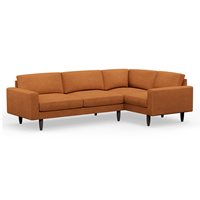 Hutch Rise Textured Weave 5 Seater Slim Corner Sofa with Block Arms 