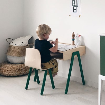 wooden childrens desk and chair