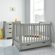 Obaby Stamford Mini Sleigh Cot Bed 2 Piece Nursery Set in Warm Grey