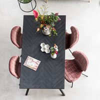 Product photograph of Zuiver Seth Herringbone Dining Table In Black from Cuckooland