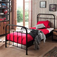 Product photograph of Vipack New York Metal Kids Bed In Black from Cuckooland