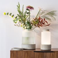 Product photograph of Zuiver Reina Concrete Vase Including Rechargeable Lamp - Medium from Cuckooland