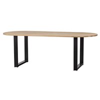 Woood Tablo Oval Oak Dining Table with U Legs