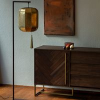 Product photograph of Dutchbone Suoni Gold Floor Lamp from Cuckooland