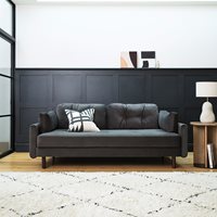 Product photograph of Swyft Sofa In A Box Model 04 Velvet 3 Seat Sofa Bed - Charcoal from Cuckooland
