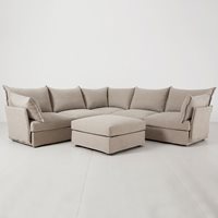 Product photograph of Swyft Sofa In A Box Model 06 Modular Linen Corner Sofa With Ottoman - Seaglass from Cuckooland