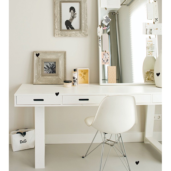 CONTEMPORARY WRITING DESK WITH 4 DRAWERS in White