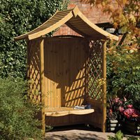 Product photograph of Rowlinson Tenbury Arbour Seat In Natural Timber from Cuckooland