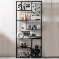 Product photograph of Teun Black Metal Shelving Unit By Woood from Cuckooland