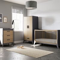 Product photograph of Snuzfino Cot Bed 3 Piece Nursery Furniture Set - White And Natural from Cuckooland