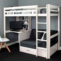 Product photograph of Thuka Hit 8 High Sleeper Bed With Desk And Sofa Bed In Black from Cuckooland