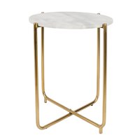 Product photograph of Timpa Marble Side Table In White from Cuckooland