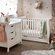 Obaby Stamford Mini Sleigh Cot Bed 2 Piece Nursery Set in White
