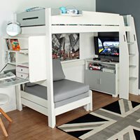 Product photograph of Urban Grey High Sleeper 2 Bed In White Grey from Cuckooland