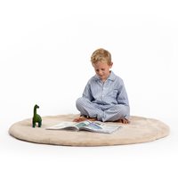 Product photograph of Kids Faux Fur Round Rug - Vanilla Cream from Cuckooland