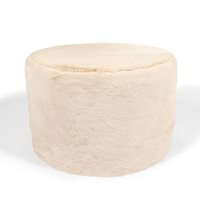 Product photograph of Kids Faux Fur Large Pouffe In Cream from Cuckooland