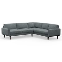 Hutch Rise Velvet 6 Seater Corner Sofa with Round Arms 