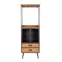 Damian High Industrial Wine Cabinet