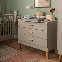 Vox Lounge Chest of Drawers in Light Grey & Oak