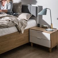 Product photograph of Vox Simple Customisable Bedside Table With Drawers - White from Cuckooland