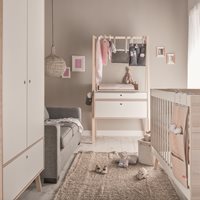 Vox Spot 3 Piece Cot Bed Nursery Set in White & Acacia