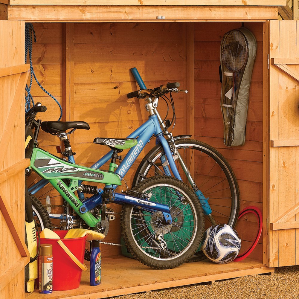 Rowlinson Wooden 6ft X 3ft Bike Shed In Honey Brown 