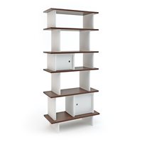 Product photograph of Oeuf Bookcase In White Walnut - Tall from Cuckooland