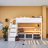 Product photograph of Lifetime Luxury High Sleeper With Storage Steps - Lifetime White from Cuckooland