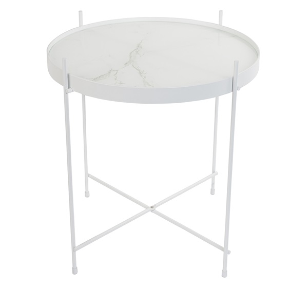 ZUIVER CUPID MARBLE SIDE TABLE in White