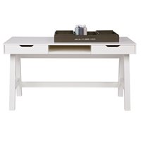 Product photograph of Nikki Computer Office Desk In White By Woood from Cuckooland