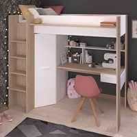 Product photograph of Parisot Grayson High Sleeper With Desk Wardrobe - Slate Grey from Cuckooland