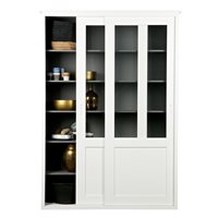 Product photograph of Vince Display Cabinet With Sliding Doors In White By Woood from Cuckooland