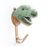 Product photograph of Kids T-rex Plush Animal Head Coat Hook from Cuckooland