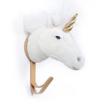 Product photograph of Kids Unicorn Plush Animal Head Coat Hook from Cuckooland
