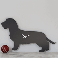 Wagging Tail Wire Haired Dachshund Dog Clock