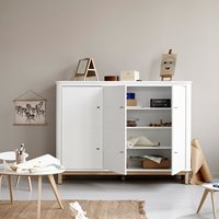 Oliver Furniture Wood Multi Storage Cupboard in White & Oak