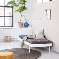 Product photograph of Oliver Furniture Wood Single Lounger Bed - White from Cuckooland