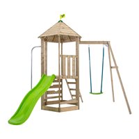 Product photograph of Tp Toys Castlewood Wooden Swing Set Slide from Cuckooland