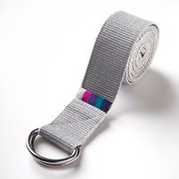 Product photograph of Yogamatters Organic Cotton D-ring Belt - Grey Ice from Cuckooland