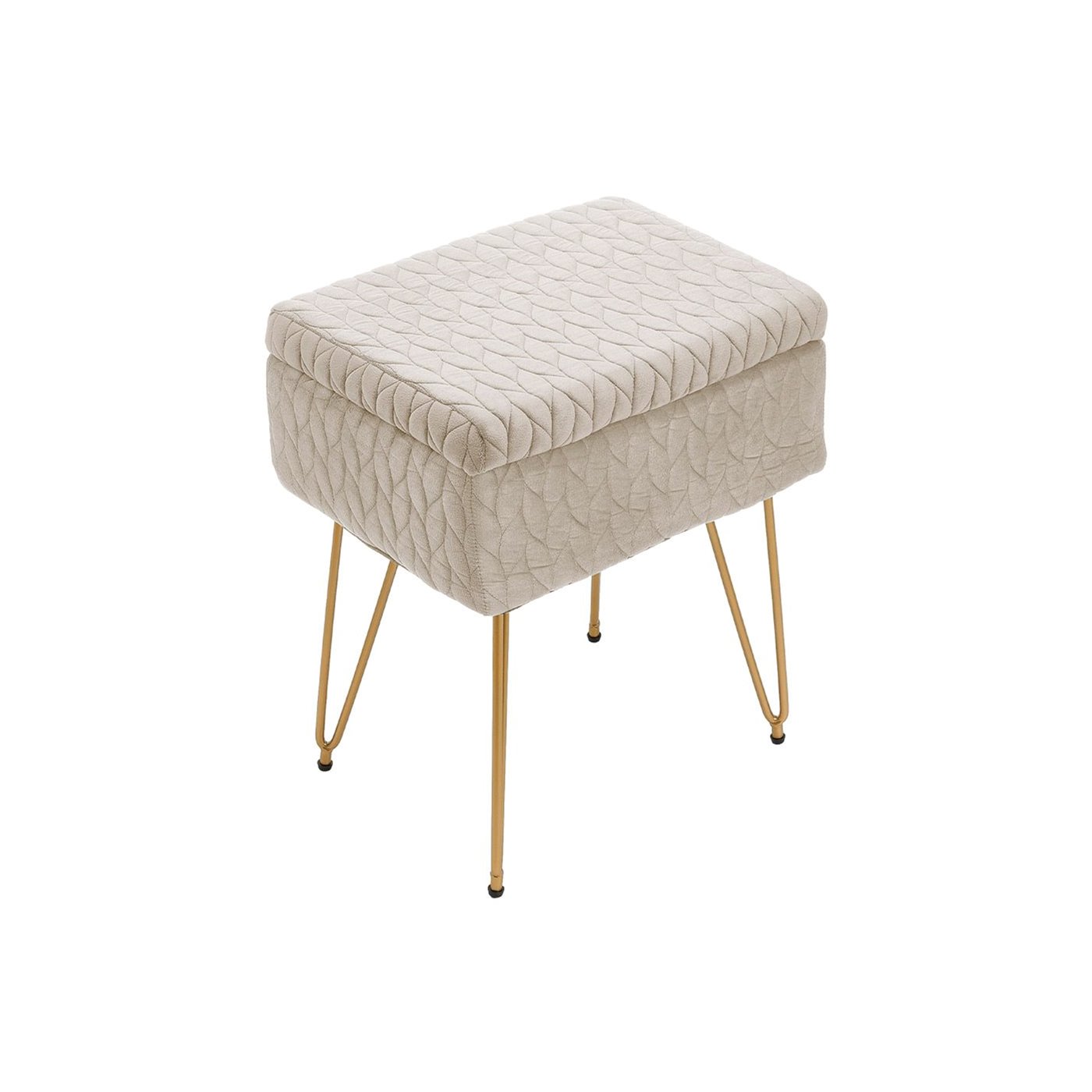 Living & Home Rectangle Upholstered Storage Ottoman Vanity Stool ...