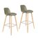 Zuiver Pair of Albert Kuip Retro Moulded Bar Stools in Olive Green