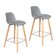 Zuiver Pair of Albert Kuip Retro Moulded Counter Stools in Light Grey