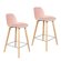 Zuiver Pair of Albert Kuip Retro Moulded Counter Stools in Powder Pink