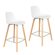 Zuiver Pair of Albert Kuip Retro Moulded Counter Stools in White