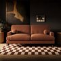SOLACE+CO Addison 3 Seater Sofa with Caster Legs Burnt Orange Chenille